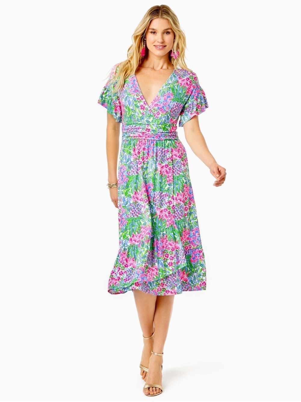 Lilly Pulitzer Juliet Ruffle Midi Dress NWT